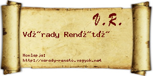 Várady Renátó névjegykártya